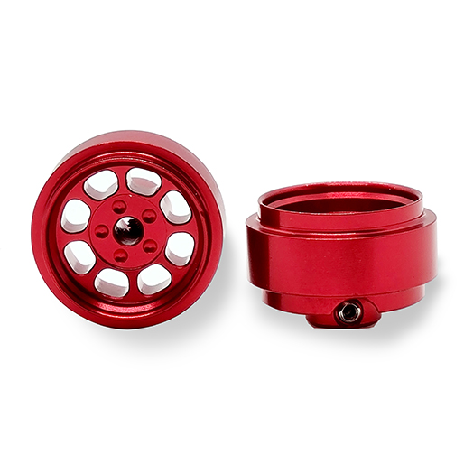 STAFFS81 Eight Spoke Aluminum Wheels Red 15.8 x 8.5mm x2